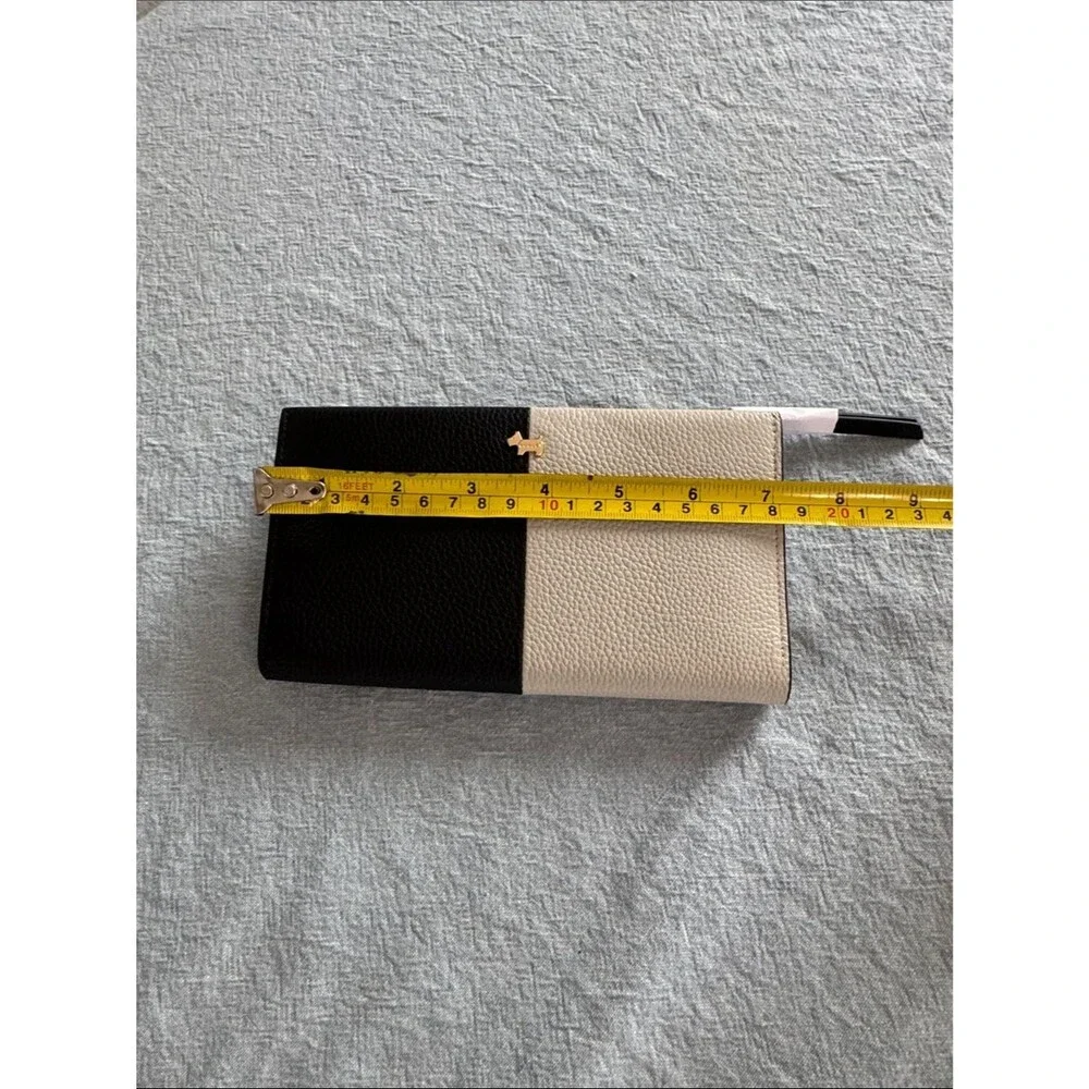 RADLEY LONDON Leather Regents Row Color Block Matinee Wallet Black Beige Brown